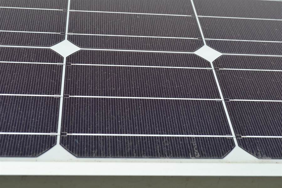 Close-up of monocrystalline solar panels
